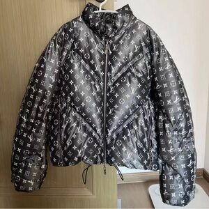 Louis Vuitton Black and White Monogram Puffer Jacket